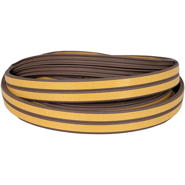 Уплотнитель самоклеящийся, профиль E в нарезке, 9х4 мм, 10 м, коричневый