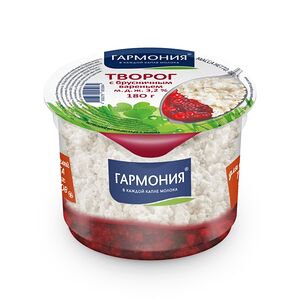 Творог Гармония с брусничным вареньем 3.2%, Бзмж