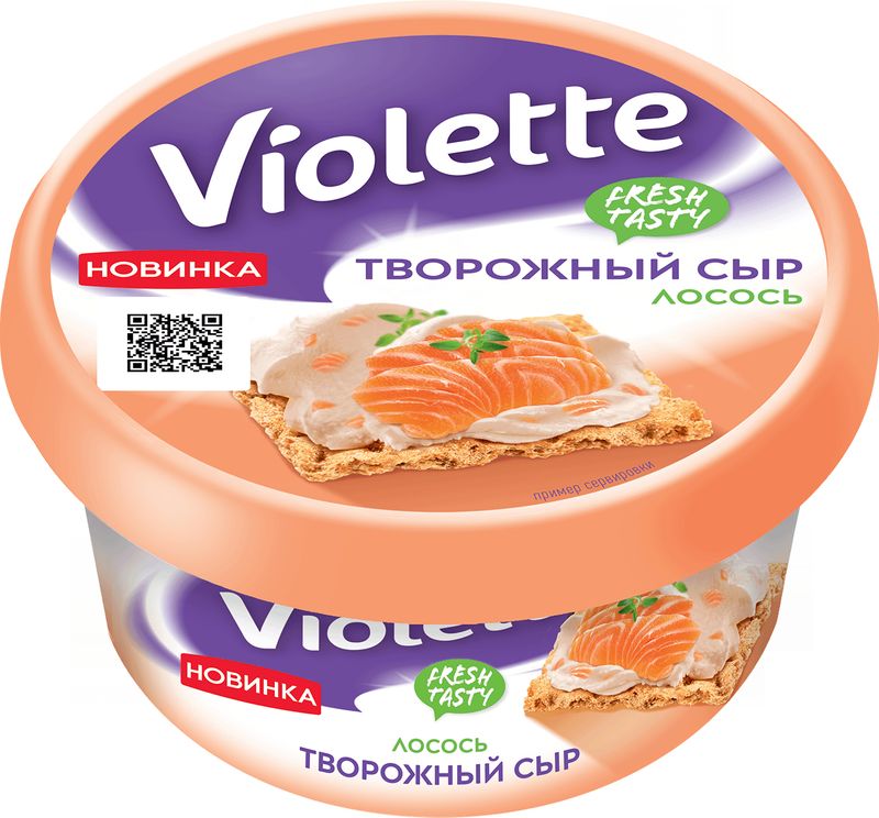 

Сыр творожный Violette с лососем 70% 140 г