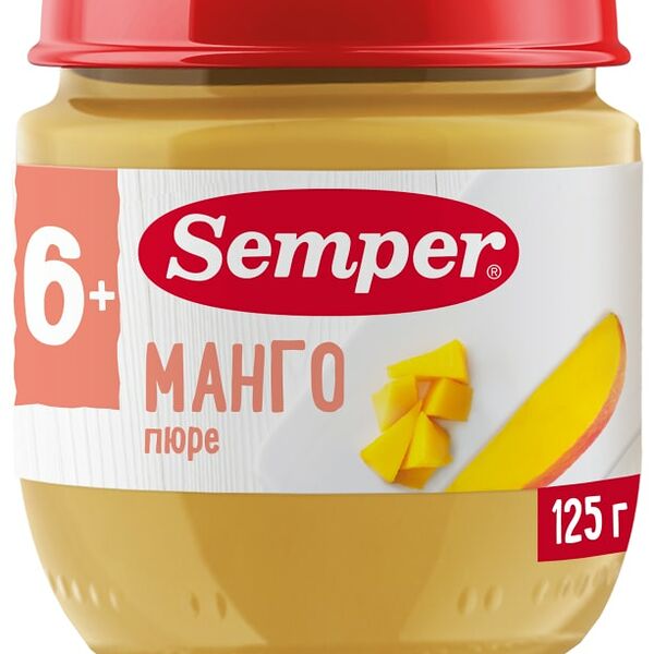 Пюре Semper Манго с 6 месяцев 125г