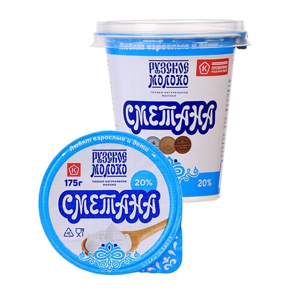 Сметана Рузское молоко 20 % 175 г