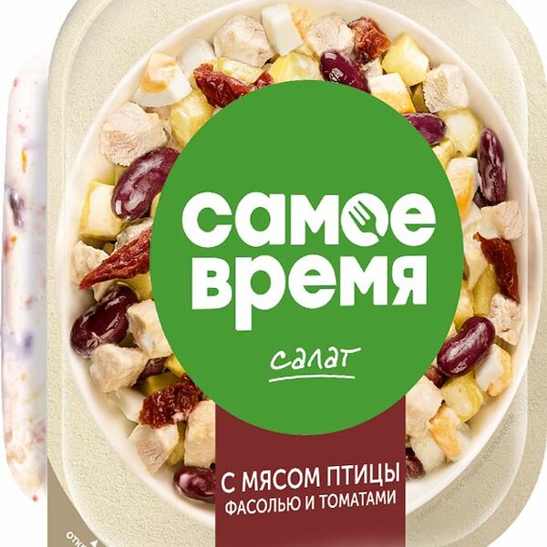 Салат Санта Бремор с мясом птицы, фасолью и томатами 150г