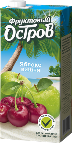 

Напиток сокосодержащий Фруктовый Остров, Яблоко-вишня, 930 мл