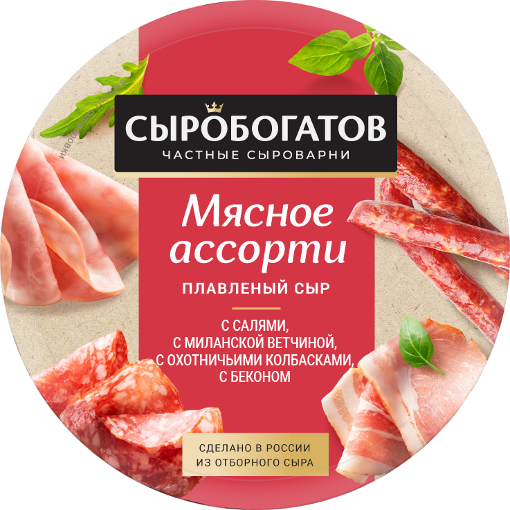 

Сыр плавленый Сыробогатов Мясное ассорти 50% 130 г
