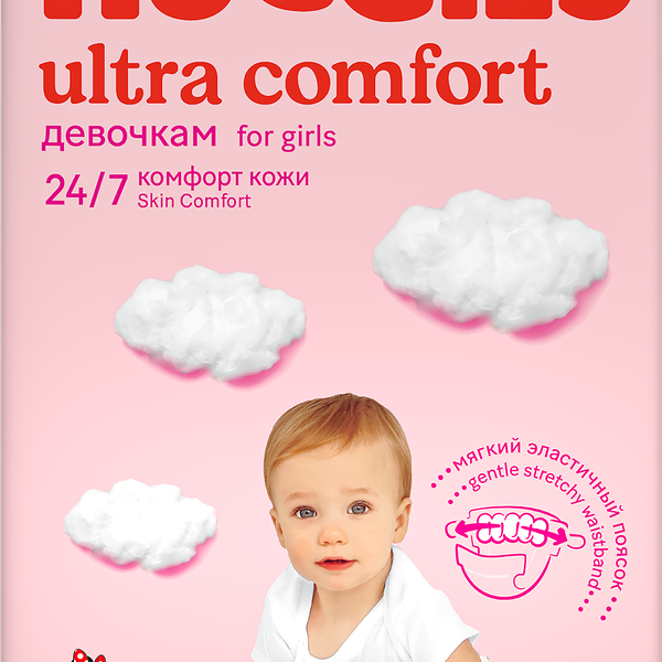 Подгузники для девочек HUGGIES Ultra Comfort 4 8-14 кг