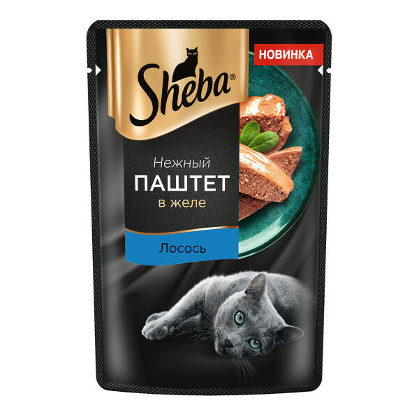 Sheba нежный паштет в желе пауч для кошек Лосось, 75 г.