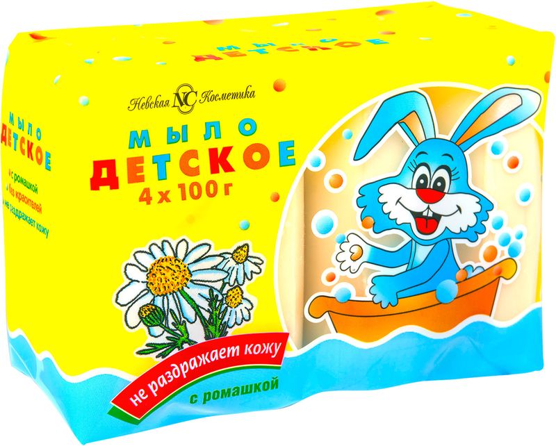 

Мыло туалетное Невская Косметика Детское с ромашкой 4 шт х 100 г