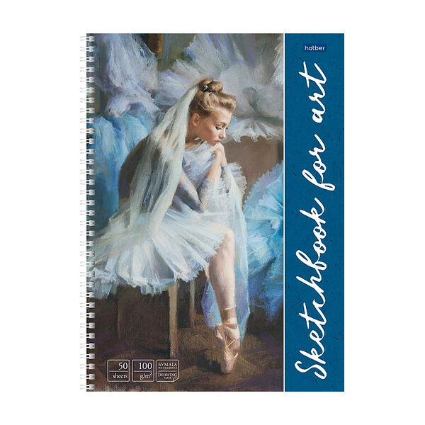 Скетчбук Hatber без линовки А4, 50 л