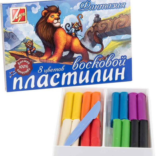 Пластилин восковой Луч Фантазия, 8 цветов