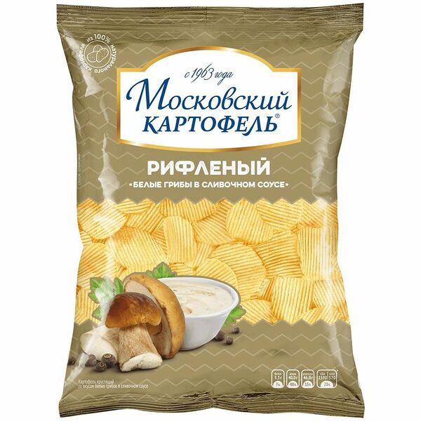 Чипсы Московский Картофель белые грибы в сливочном соусе