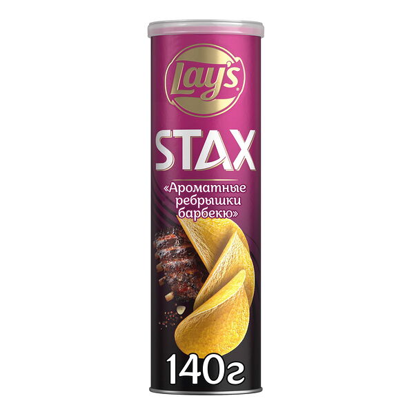 Чипсы картофельные Lay's Stax Ребрышки барбекю 140г