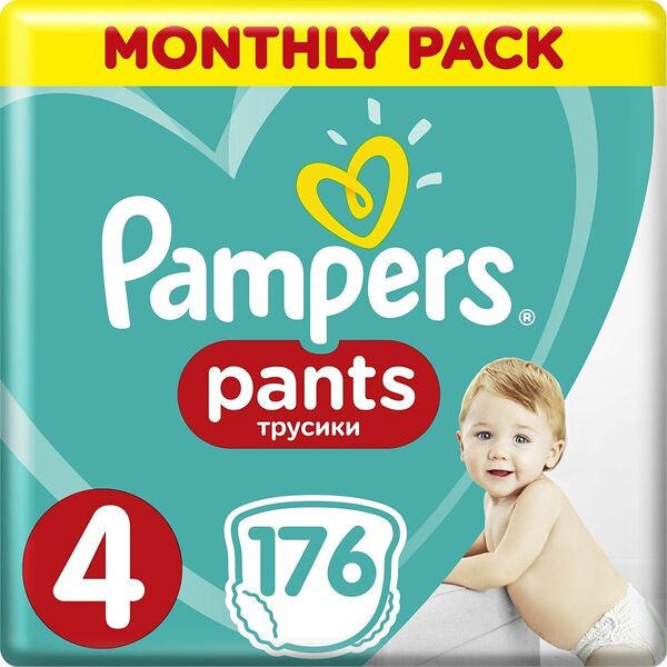 Трусики-подгузники Pampers Pants 4 (9-15 кг) 176 шт.