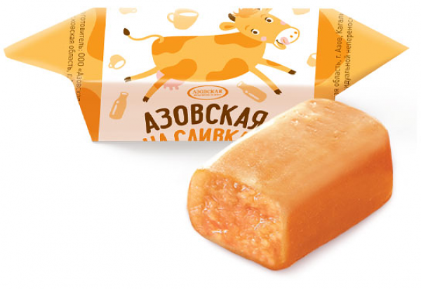 Конфеты молочные Азовская Кондитерская фабрика Азовская на сливках, весовые 
