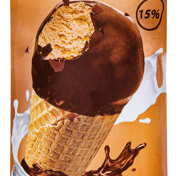 Мороженое DELISSE Пломбир крем-брюле 15%, без змж, вафельный рожок, 70г