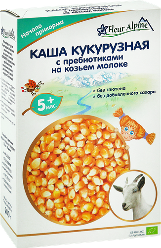 Каша кукурузная на козьем молоке Fleur Alpine с пребиотиками, с 5 месяцев