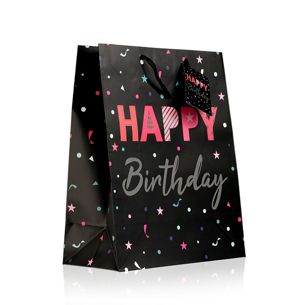 Подарочный пакет Урра ламинированный с двусторонним рисунком, M