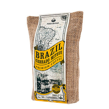 Кофе в зернах Peregrano Brazil Cerrado Mitsui среднеобжаренный 200г в мешочке, Россия
