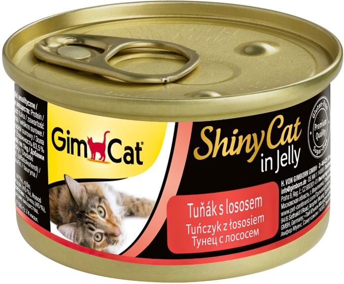 

Консервы для кошек GimCat ShinyCat Filet кусочки в желе Тунец и лосось 70 г
