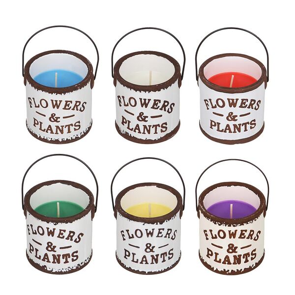 Ladecor свеча в керамическом декоративном подсвечнике, парафин, 7x7 см, 6 цветов