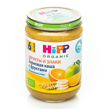 Каша детская HiPP безмолочная зерновая с фруктами, с 6 месяцев