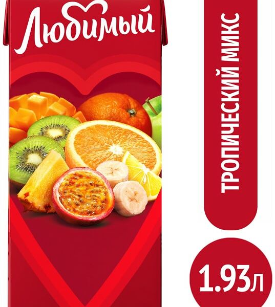 Напиток сокосодержащий Любимый Тропический микс 1.93л