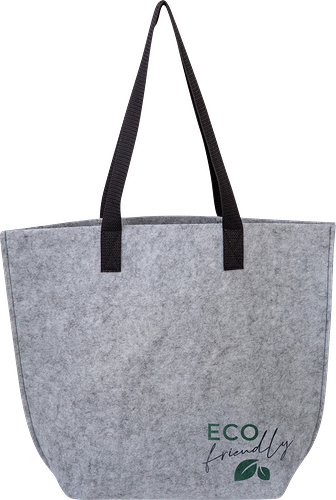 Сумка-шопер EVA Eco Friendly 38х32см с объемным дном, светло-серый фетр, Арт. К320