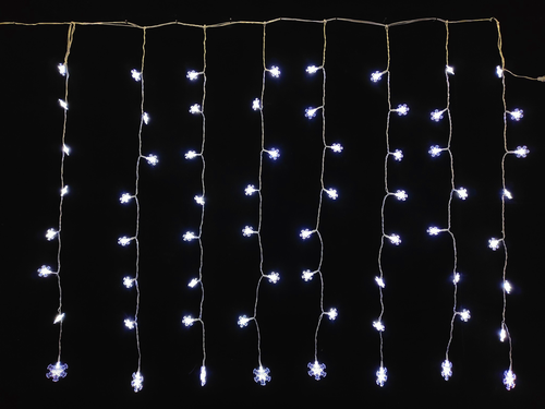 

Электрогирлянда-занавес светодиодиодная для дома HOMECLUB Premium 64LED-ламп, 1,2х1м, теплый/холодный белый, IP20