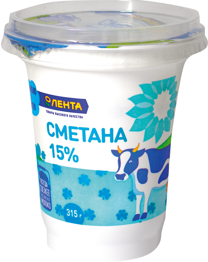 

Сметана ЛЕНТА 15%, без змж