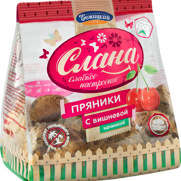 Пряники Бежицкий Слана с вишневой начинкой 300г