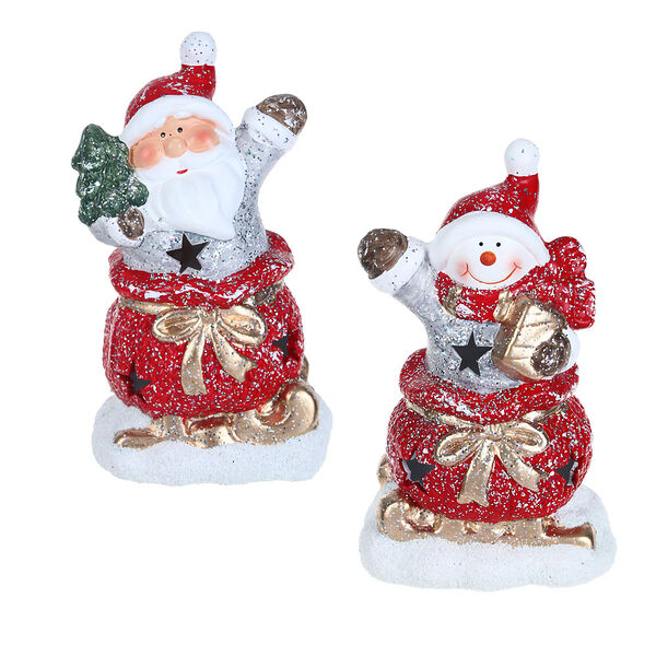 Сноу бум сувенир новогодний с led подсветкой 9,3х6,8х15см, керамика, один режим