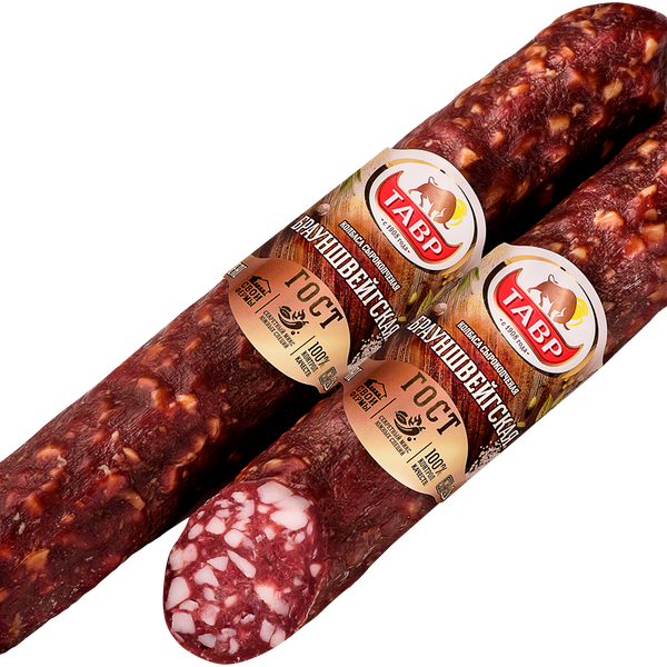 Колбаса ТАВР Брауншвейгская с/к п/сух кат А в/у вес до 900г