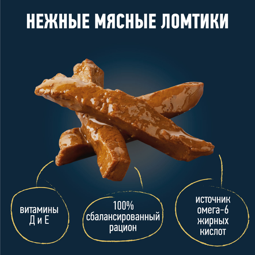 

Влажный корм Felix Мясные ломтики для взрослых кошек с говядиной 75 г