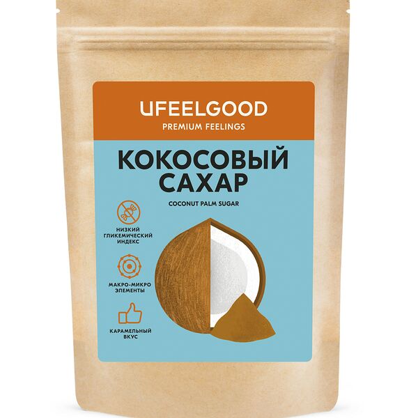 Сахар UFEELGOOD кокосовый нерафинированный БИО
