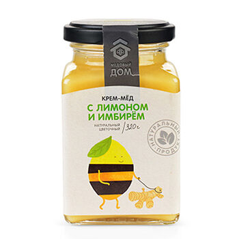 Крем-мёд Медовый Дом цветочный с имбирем и лимоном 320 г