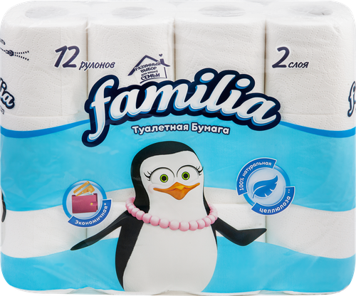

Туалетная бумага Familia Plus 2 слоя 12 рулонов в ассортименте