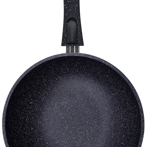 Сковорода-вок HOMECLUB Marble 28см, литая, антипригарное покрытие, 
съемная ручка, индукция