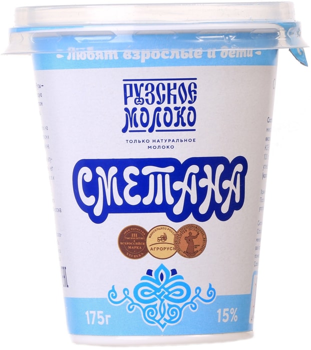 

Сметана Рузское молоко 15% 175 г