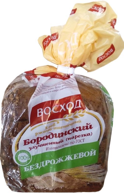 

Хлеб Восход Бородинский ржано-пшеничный улучшенный нарезка 450 г
