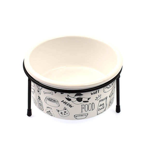 Миска белая на метал.подставке 15,5см