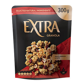 Гранола-мюсли Extra хрустящая с фруктами ягодами и орехами, 300г
