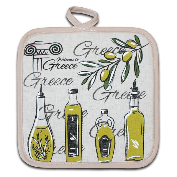 Прихватка Оливковое масло, 18х18 см, хлопок/лен