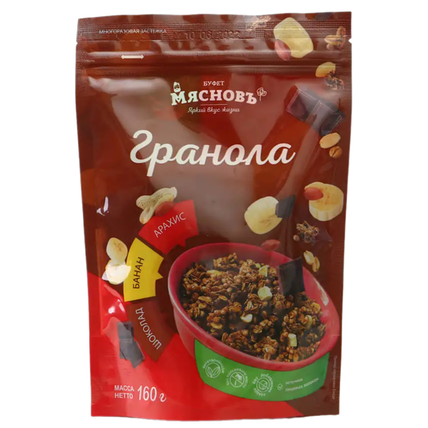 Гранола банан, шоколад и арахис МясновЪ Буфет