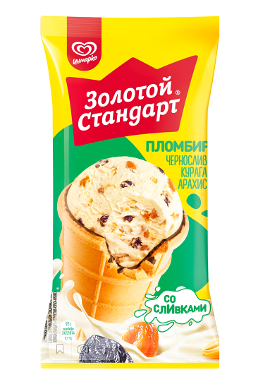 Мороженое Золотой стандарт черника-курага-арахис стакан