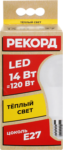 Лампа светодиодная РЕКОРД LED A60 14W E27 3000K