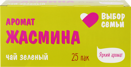 Чай зеленый Выбор семьи с ароматом жасмина 25 шт 45 г
