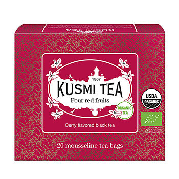 Чай чёрный Four red fruits Organic пакетированный, Kusmi Tea, 20 шт.*2 г, Франция