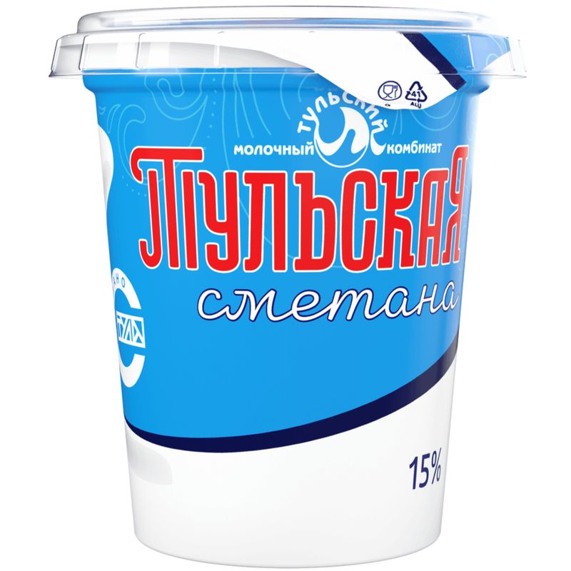 

Сметана Тульский Молочный Комбинат тульская 15% 300 г