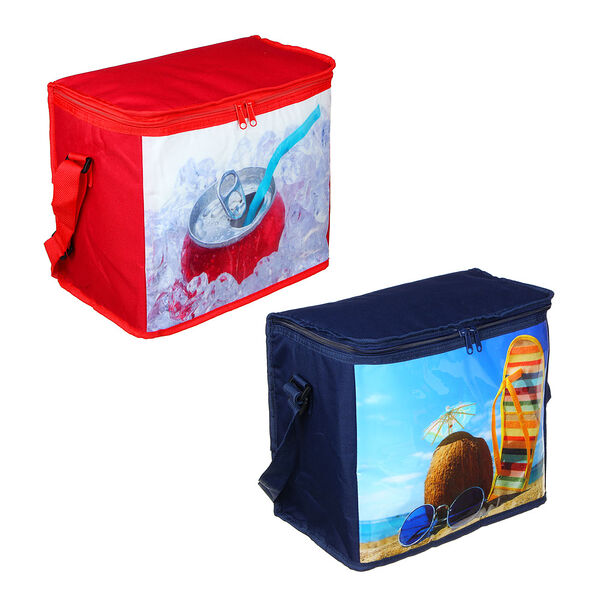 Яркое лето термосумка, 17л, 600d оксфорд, пенополиэтилен, фольга, 32,5х19х28см, 2 цвета в ассортименте, 1 шт.