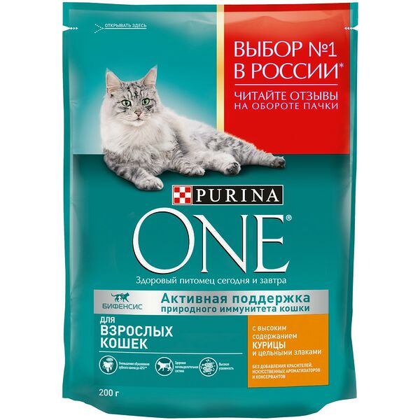 Purina One корм для взрослых кошек Курица