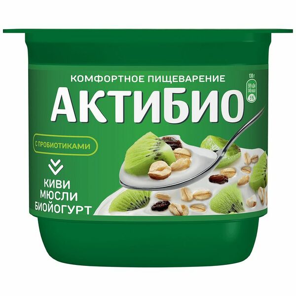 Йогурт АктиБио с киви и мюсли 3% 130 г